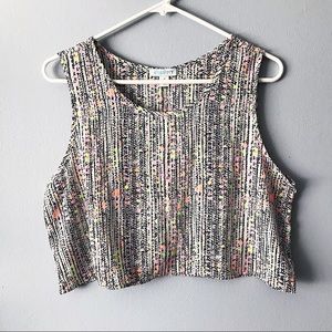 Francesca's Collections Neon Print Crop Tank